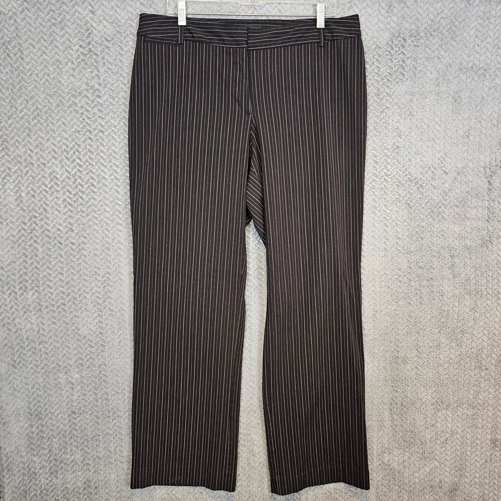 Liz Claiborne Career Elizabeth Curvy Pinstripe Dress Pants Black White Size‎ 14